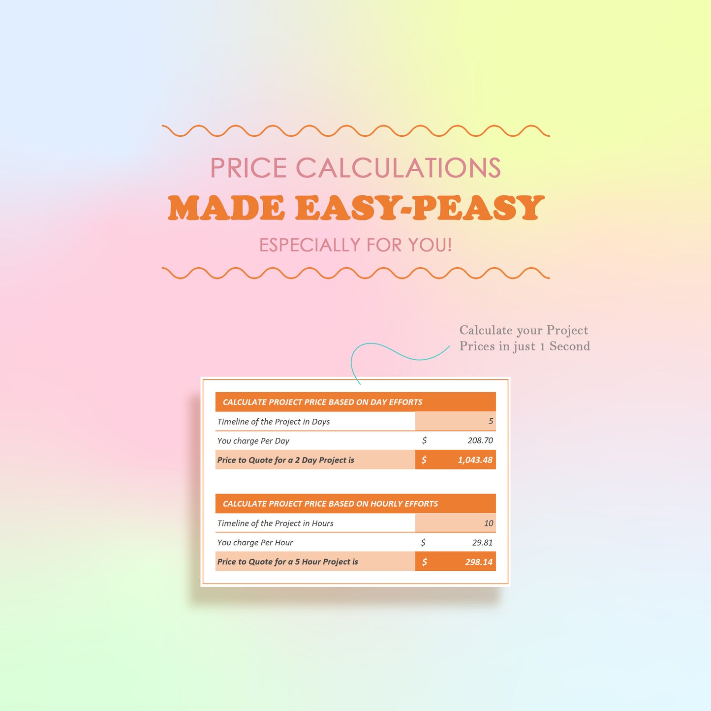 Price Calculator (USD) for Artists & Designers | Excel Sheet