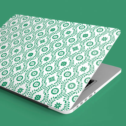 Classic Fleurons Laptop Skin | Green