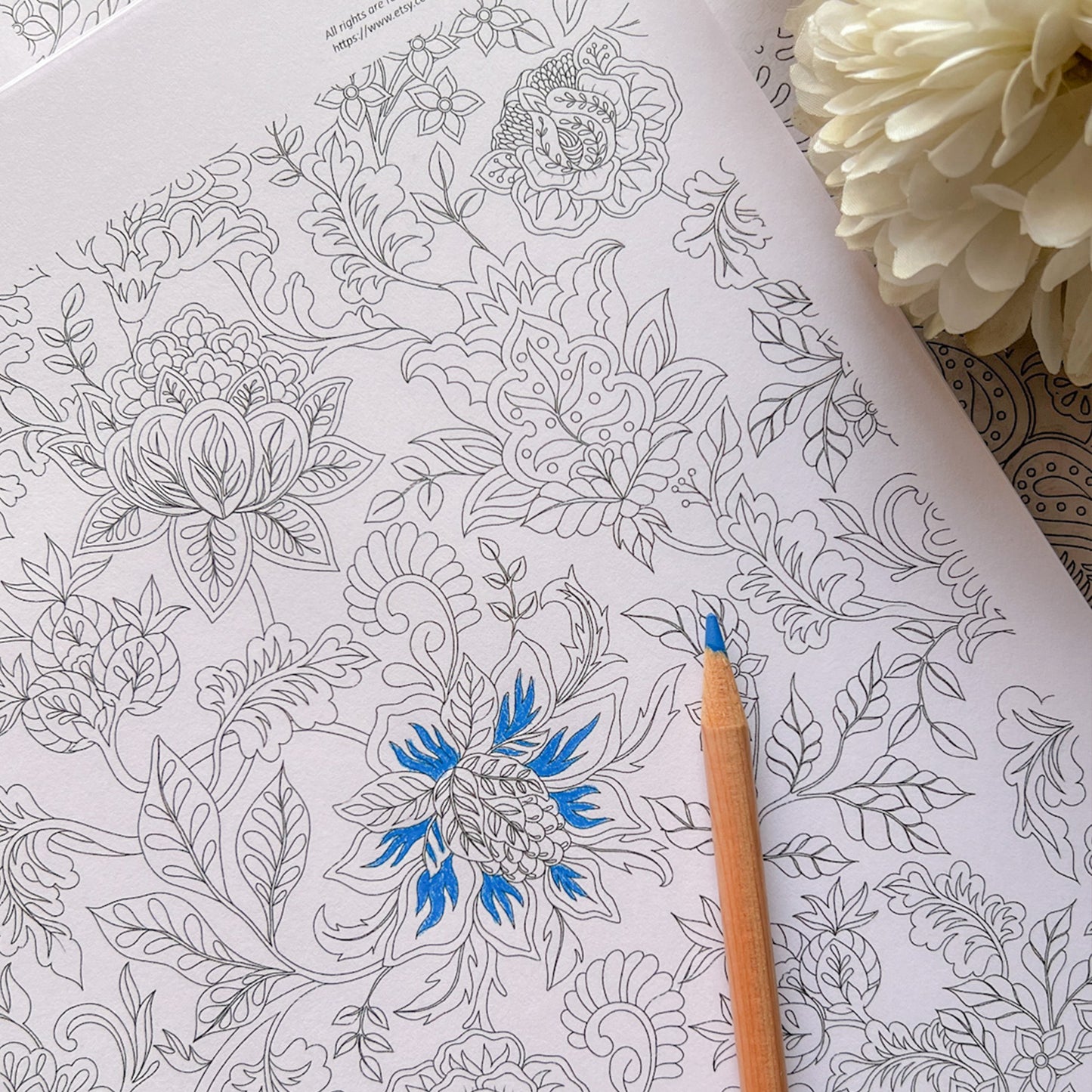 Hues of Blues | PDF Adult Coloring Page | Instant Download